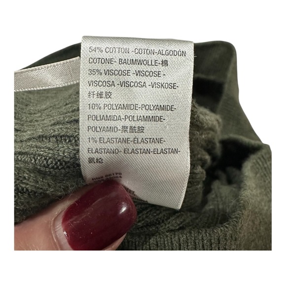 Free People Keep It Real Ribbed Flare Leg Sweater Pants Green Size S - Picture 9 of 9